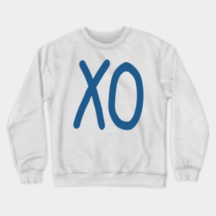 Kiss and hug XO in blush and denim blue Crewneck Sweatshirt